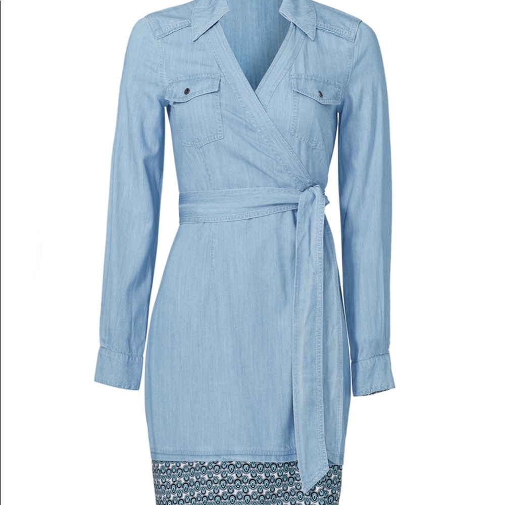 Diane Von Furstenberg Chambray Wrap Dress